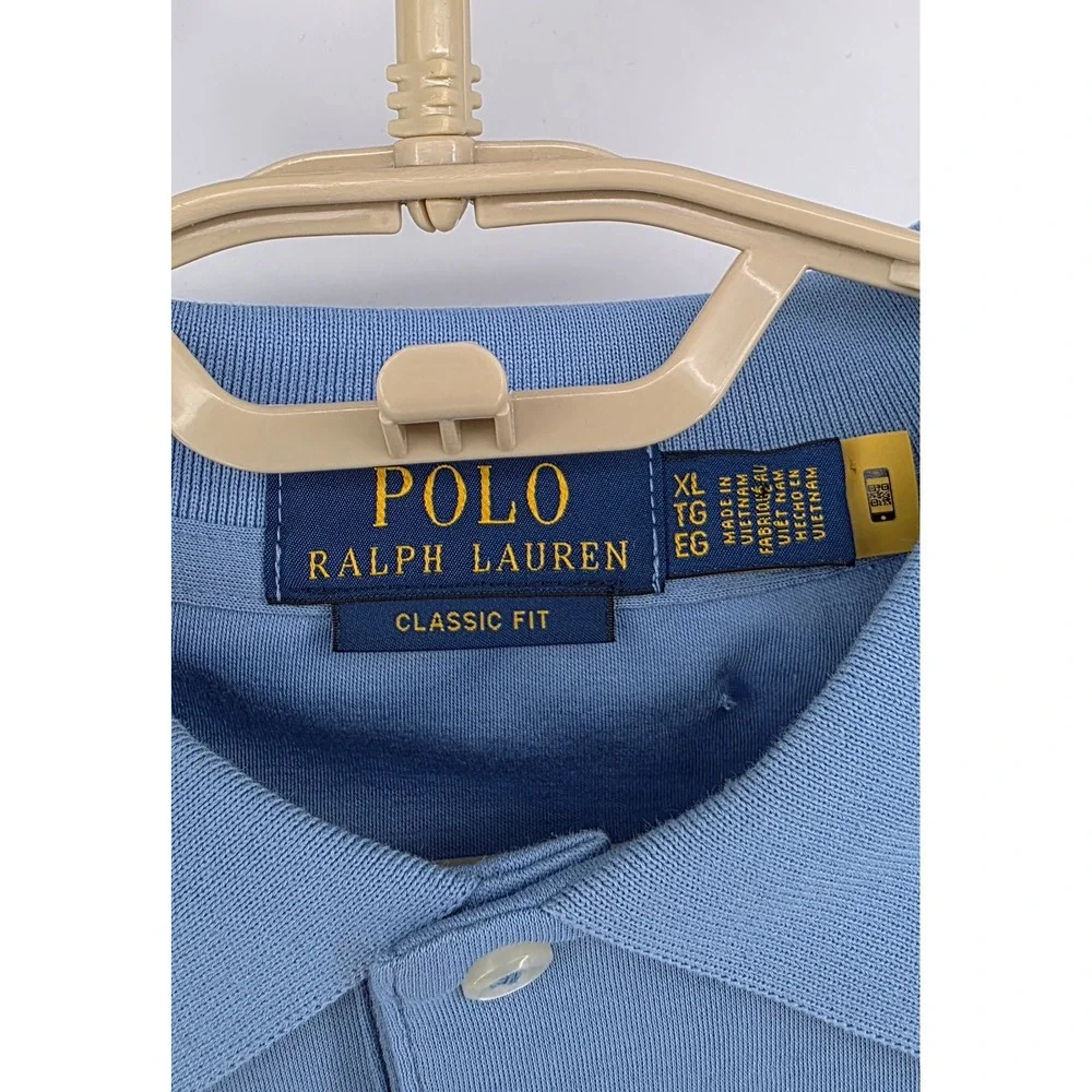 Polo Ralph Lauren Mens Size XL Sky Blue Classic Fit Short Sleeve Polo Shirt NWT
